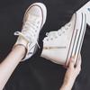 fashion Women's Canvas Shoes Inner Height Increase 2024 Summer Autumn New Style Zipper Skateboard Shoes Versatile Thick Bottom Clog