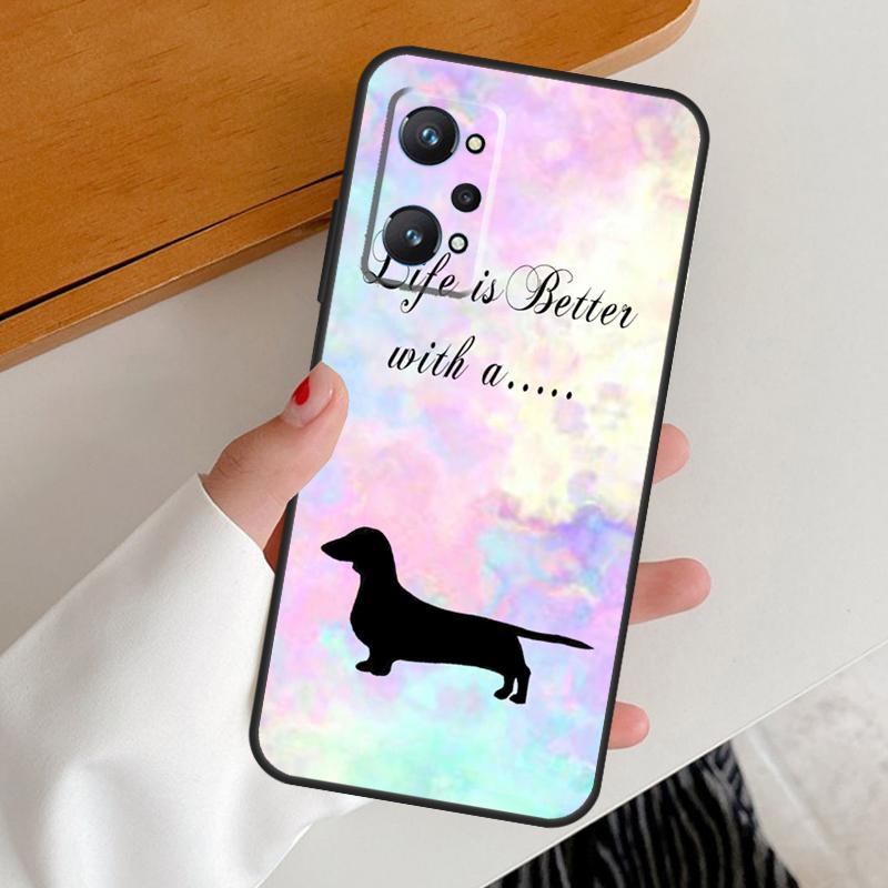 Sausage Dog Dachshund Quotes For Realme 14 10 11 12 13 Pro Plus GT6 GT7 15 Pro C65 C67 C63 C61 C55 C51 C53 C35 C75 Case