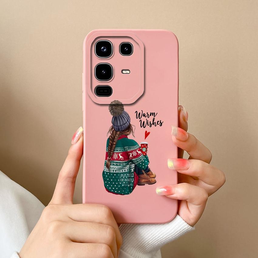 Bumper Bags For Infinix Note 50X 50 Pro Plus 50S Elegant Girls Patterns Square Soft Liquid Silicone Anti Drop Protective Cases For Infinix Back Covers