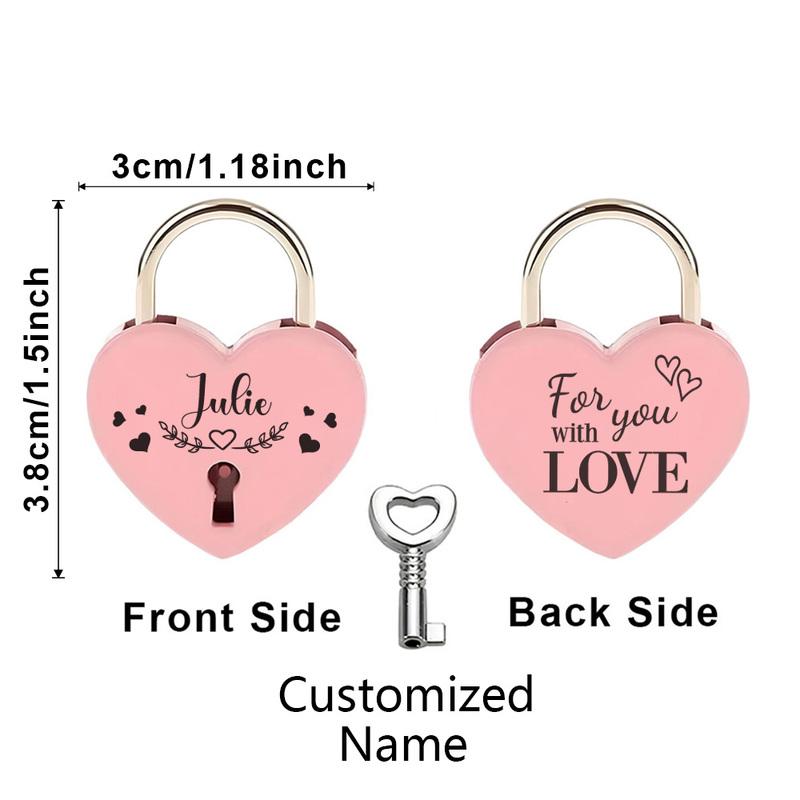 1PC Love Customized Name Couple Wishing Lock For Bag Suitcase Luggage Box Wedding Birthday Trip Gift Love Padlock