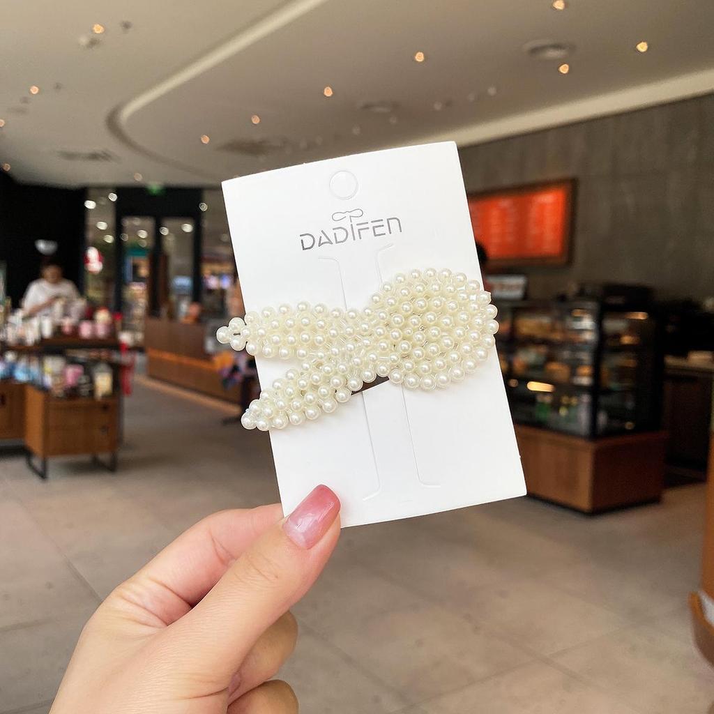 1Pc Imitation Pearl Hairpin Headdress Hair Claw For Women Ladies Girls Makeup Hair Barrettes Hair Accessories Crab Bath Clip Headwear