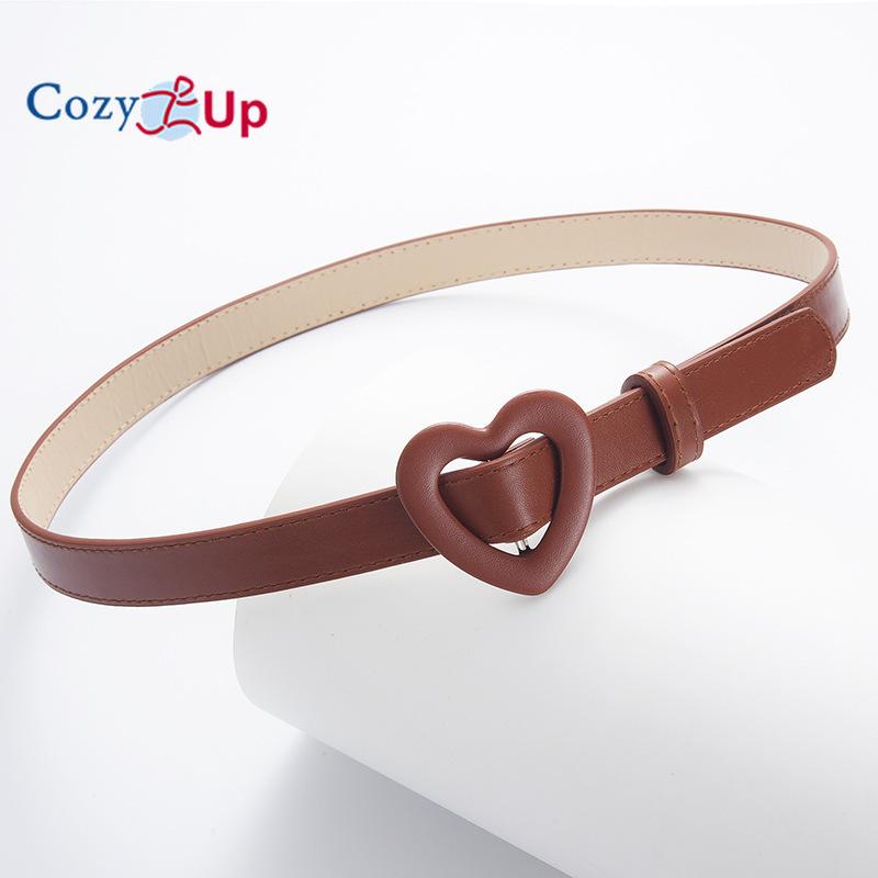 Love Buckle PU Pin Buckle Thin Waist Belt Casual Decoration with The Same Style of Children's Belt for Men and Women