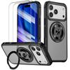 Coque de Protection - BOOLING - pour iPhone 17 Pro - Hybride Anneau Magnétique - Noir - 2 Verres Trempés