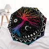 Colorful Tree of Life Mandala Wall Art DecorUmbrella, Portable 3-Fold Compact Umbrella for Men & Women Gift