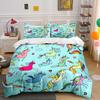 Fun Hand-drawn Unicorns Pattern Bedding Set for Kids Luxury Gift 3pcs Digital Print Comforter Set Soft Comfortable Breathable