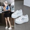Platform Shoes Women's Summer 2025 New Mesh Breathable Women's Casual Board Shoes Butterfly Lace-up Muffin Shoes Women