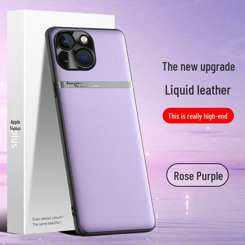 Apple 14plus Liquid Leather Phone Case: Anti-Fall & Anti-Fouling Protective Cover, One-Piece Design