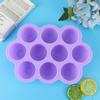 Silicone Food   Tray 10 Holes Reusable Container with Lid for Homemade Baby Food(Blue )