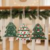 Christmas Tree Hanging Bags Shaped Drawstring Gift Bags, Xmas Treat Sacks, Holiday Pouches Candy Small Storage for Decorations Party Favors