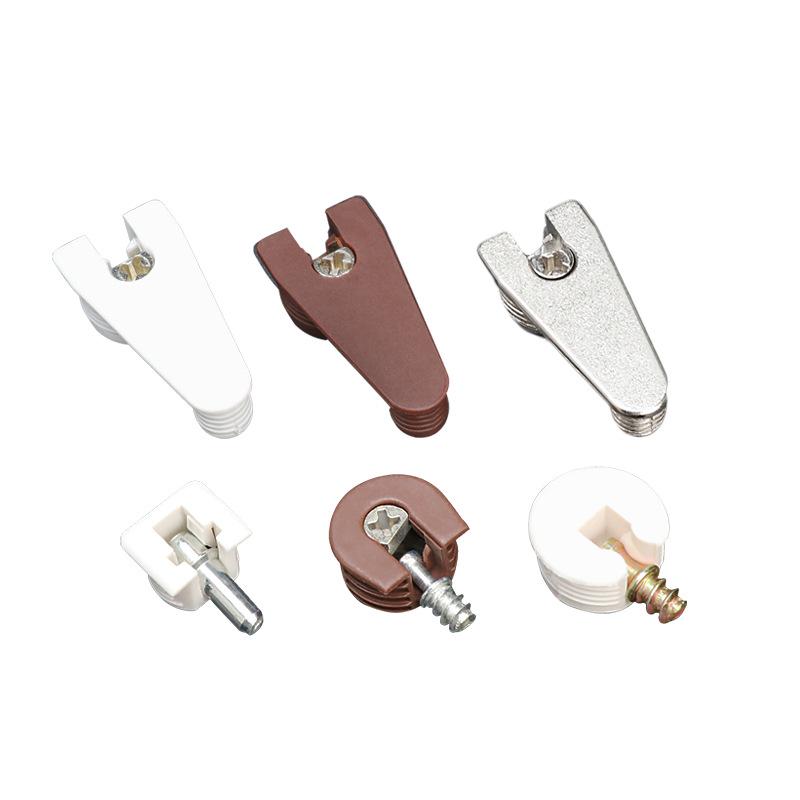 Minimalist Gunmetal Gray 3-in-1 Shelf Bracket & 12mm Cabinet Connector