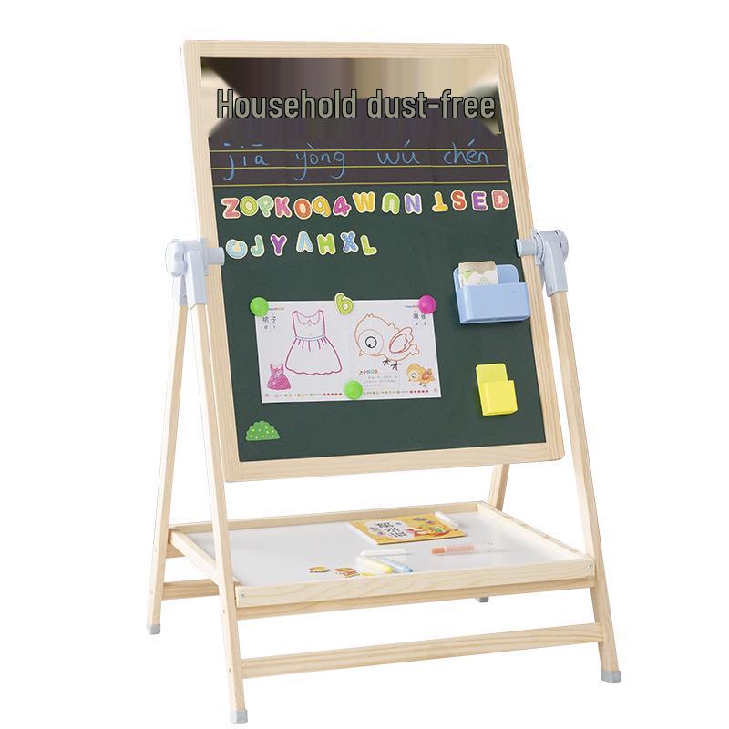 Double-Sided Magnetic Doodle & Writing Easel for Toddlers - Dust-Free Blackboard