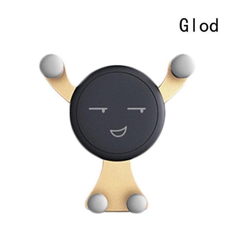 360° drehbarer Cartoon Smiley Gesicht Schwerkraft Auto Halterung Lüftungsschlitz Halter für Mobiltelefon GPS