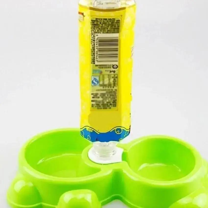 1 Pcs High Quality Dual Port Dog Utensils Bowl Cat Drinking Fountain Food Dish Pet Automatic Water Dispenser Feeder