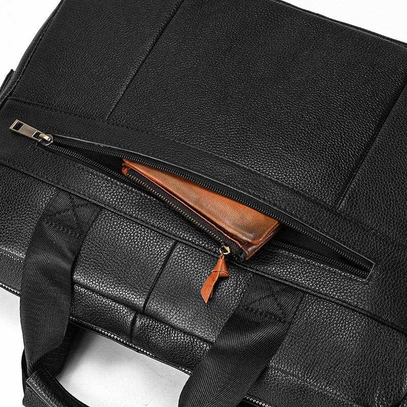 Men's Business Briefcase Fit 15" PC Genuine Leather Handbag Real Leather Male Laptop Handbag A4 Office Man Crossbody Bag