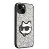 Etui do iPhone 14 Karl Lagerfeld Glitter Choupette Patch srebrny