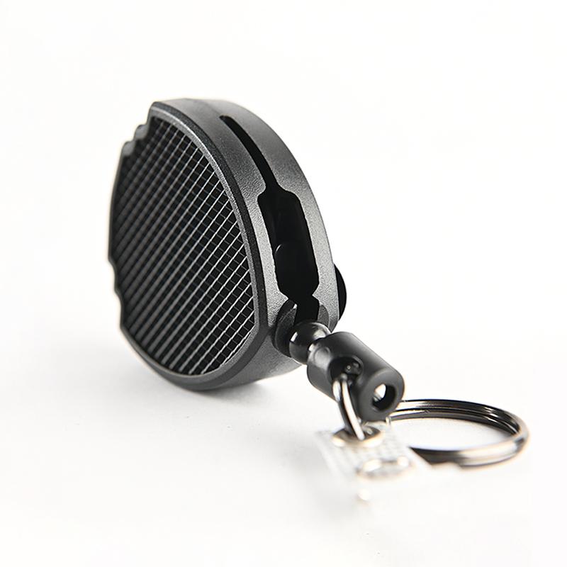 1Pc Retractable Easy-To-Pull Buckle Badge Reel Carabiner Key Chain Anti-Theft Anti-Lost Key Chain With Steel Cord