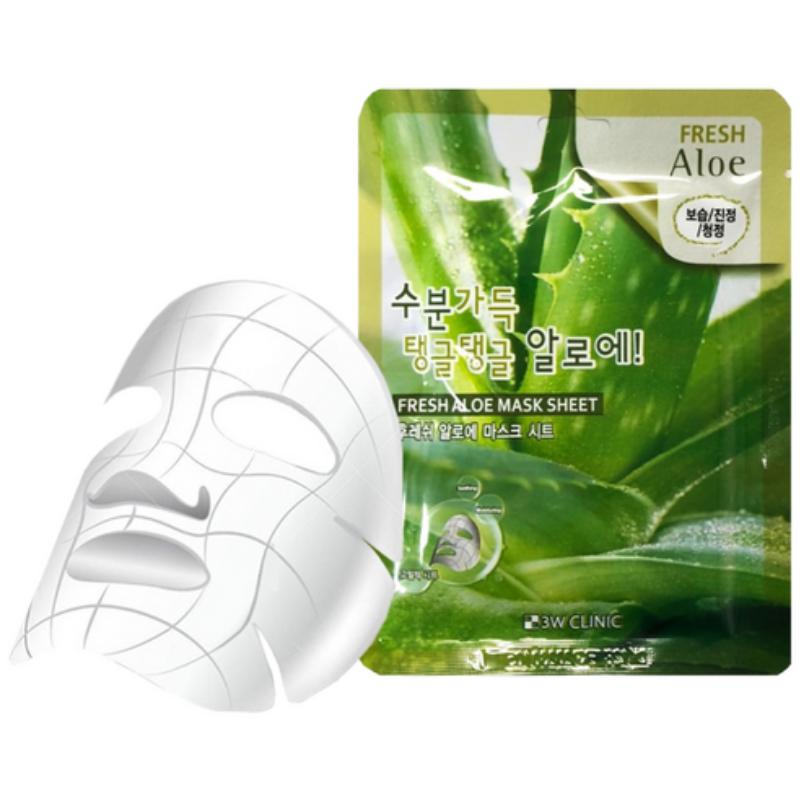 3w Clinic Fresh Aloe Mask Sheet 23g*10 Sheets 1Pack
