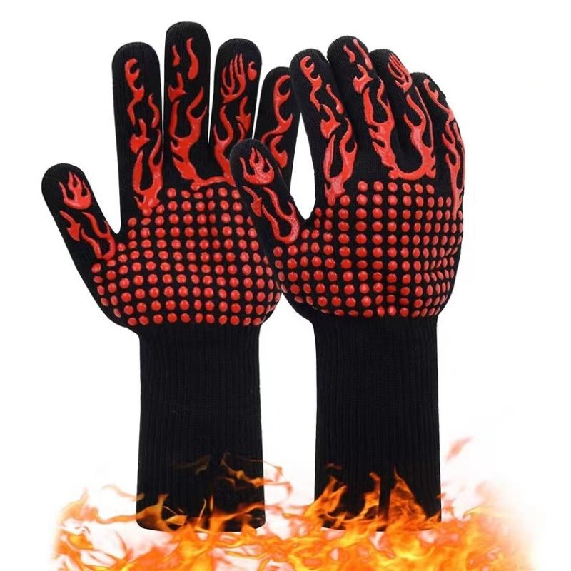 1/2 шт. Перчатки для барбекю, термостойкие рукавицы для духовки, 500-800 градусов, огнестойкие перчатки для барбекю, теплоизоляция, микроволновая печь
