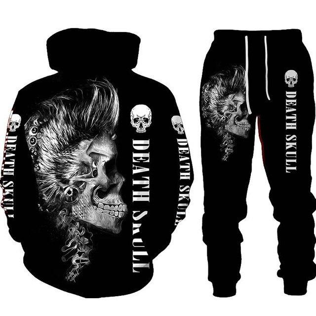 

Мужской свитшот с капюшоном в стиле панк с 3d принтом, комплект осенне-зимней мужской спортивной одежды, спортивный костюм больших размеров, мужская одежда, костюм S