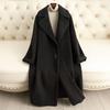 Womens Double-Sided Cashmere Blend Coat Mid-Long Winter Warm Wool Overcoat With Removable Duck Down Liner
