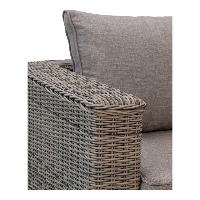 Sofa Set - EBUY24 - Calvi - Rattan - Grey Kubu Outdoor Cushions - Outdoor