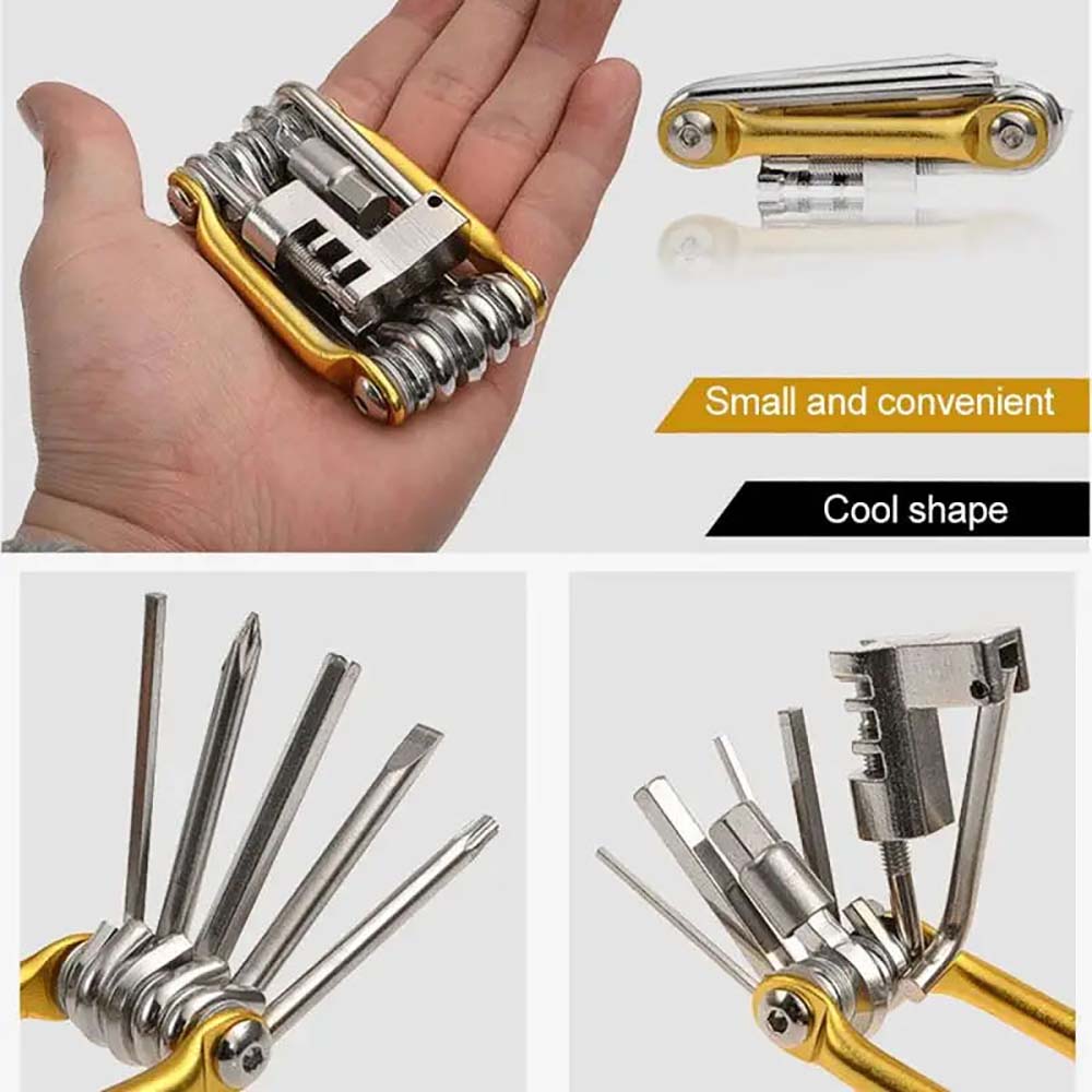 Bike Tool Kit 11 in 1 Bike Tool Multitool for Bike Hex Wrench Chain Spoke Wrench for Mountain Bike Cycling