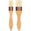 Pastry Brush-Basting Brush for Cooking,2 Pc Boar Bristles Food Brush for BBQ,Beech Wooden Handle Butter Brush for Baking/Spreading