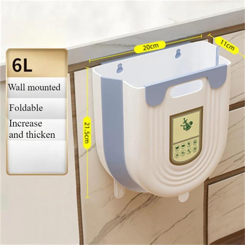 Hanging Kitchen Trash Can Foldable Small Trash Can Multifunctional Garbage Basket Suitable For Cabinets No Smell Kitchen Bins