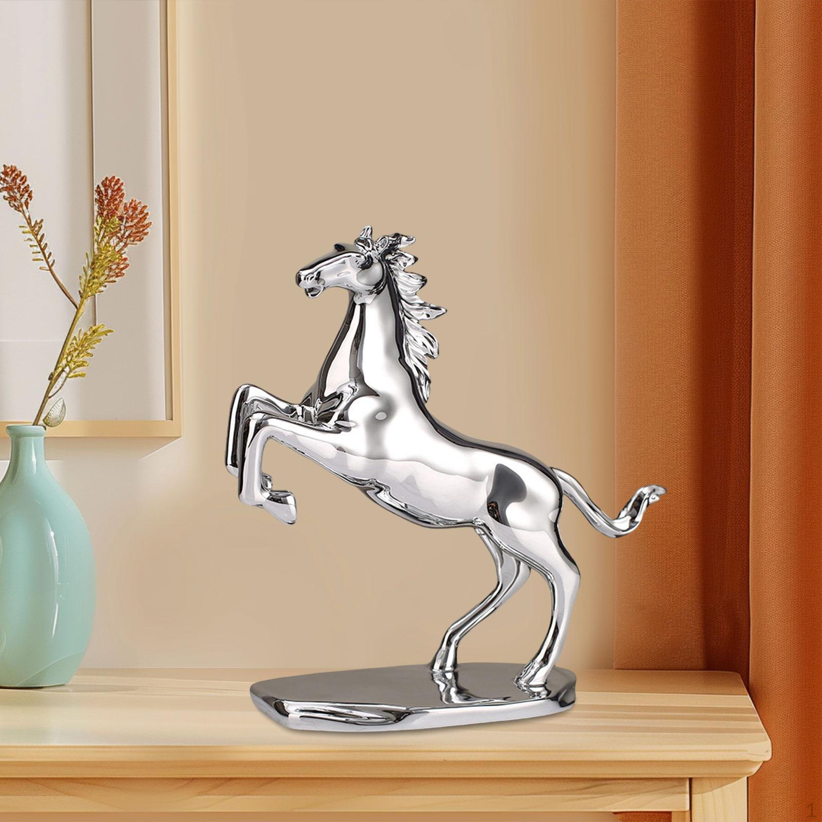 

Скульптура лошади из смолы, настольная статуэтка, украшение для спальни в магазине 27cmx10cmx26cm_Silver