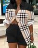 Women's Fashion Print Two-Piece Set: Elegant European & American Style