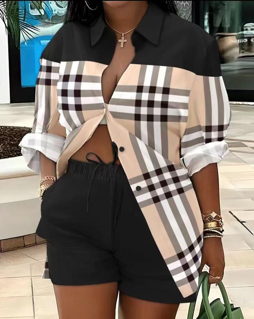Women's Fashion Print Two-Piece Set: Elegant European & American Style