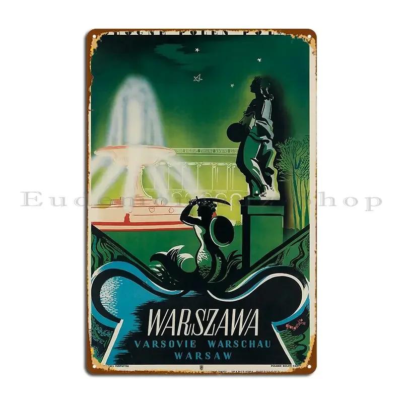Warszawa Vintage Travel Poster Metal Plaque Club Printing Pub Home Club Bar Tin Sign Poster 20x30cm(7.8x11.8inch)