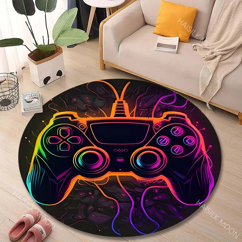 Multiple Sizes Game controller Print Round Rugs for Living Room Bedroom Floor Mats Kids Room Household Carpet Home Decor