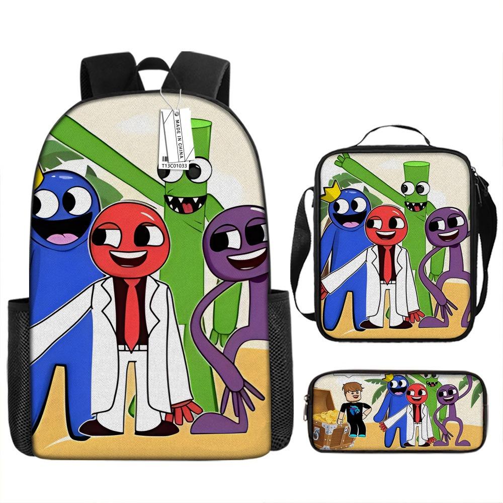 School Season New Rainbow Friends Man Backpack Handheld Lunch Bag Student School Bag 3rd Grade