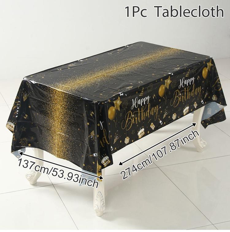 Happy Birthday Printed Waterproof Tablecloth Birthday Table Cloth for Baby Shower Birthday Events Party Decor Home Dining Table