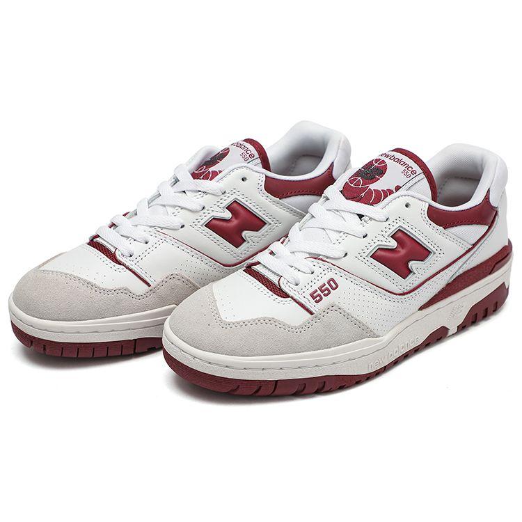 New Balance 550 Burgundy Unisex Sneakers White Sea-Salt BB550LI1
