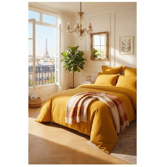 Housse de couette en satin de coton 220 x 240 cm Uni bronze