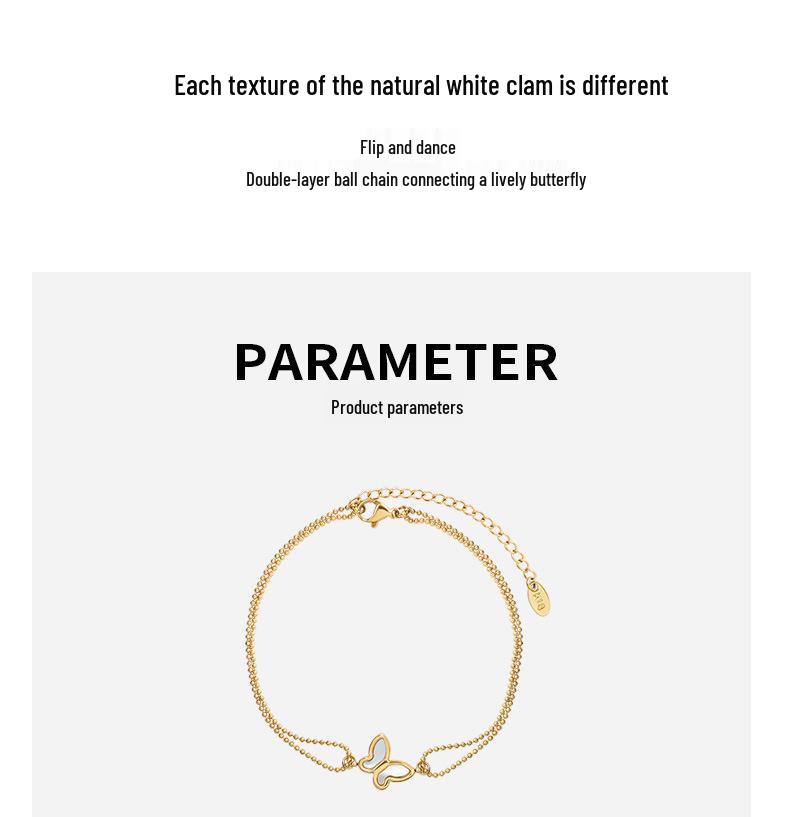 18K Gold Plated Butterfly Anklet for Women – Stainless Steel & Titanium Foot Jewelry S103