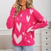 Damen Modischer Herzförmiger Pullover, Locker und Vielseitig, Strickpullover für den Valentinstag