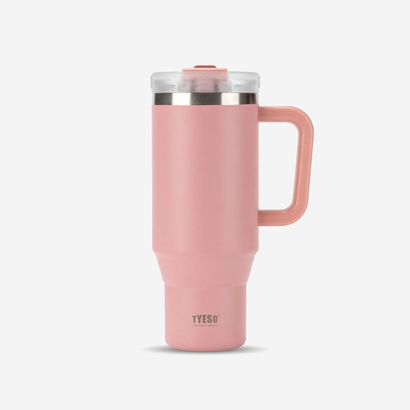 Tyeso 30oz/40oz Stainless Steel Water Bottles with Handle Straw Car Mug Travel Cups Thermal Iced Vacuum Insulated Coffee Cups