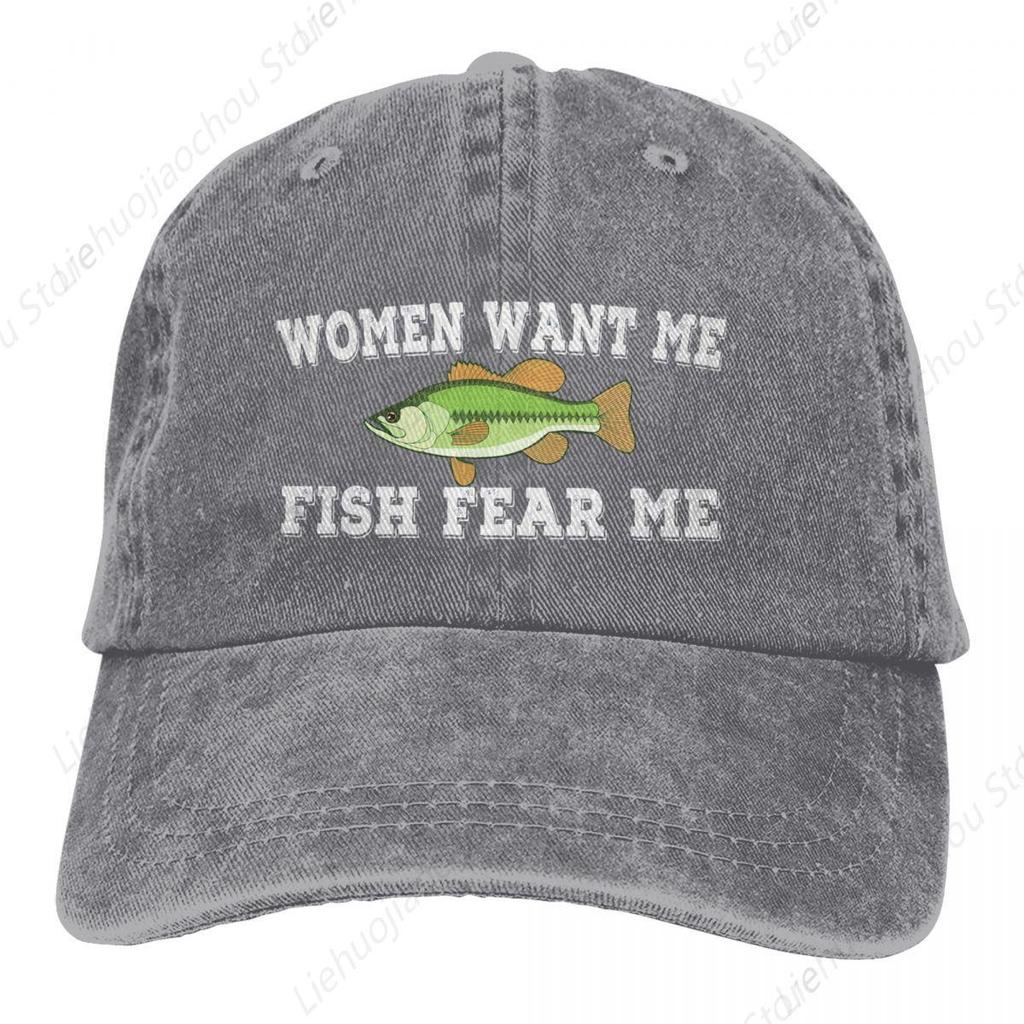 Ženy mě chtějí Ryby se mě bojí Ženy mě milují Ryby se mě bojí Rybaření Táta citáty Sarkastické vtipy Baseballové čepice Peaked Cap Meme Klobouky