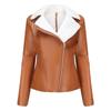 Autumn and Winter New Velvet Leather Jacket Women's Warm Long-sleeved Lapel Jacket Casual