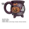 Cute Ghost Pumpkin Teacup Halloween Witch Cauldron Coffee Mug, 360ml Spider Web Pattern Holiday Gift for Enthusiasts Ceramic Cup, Spooky Drinkware
