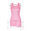 Women's Summer Fashionable Sexy Round Neck Sleeveless Hip Hugging Dresses