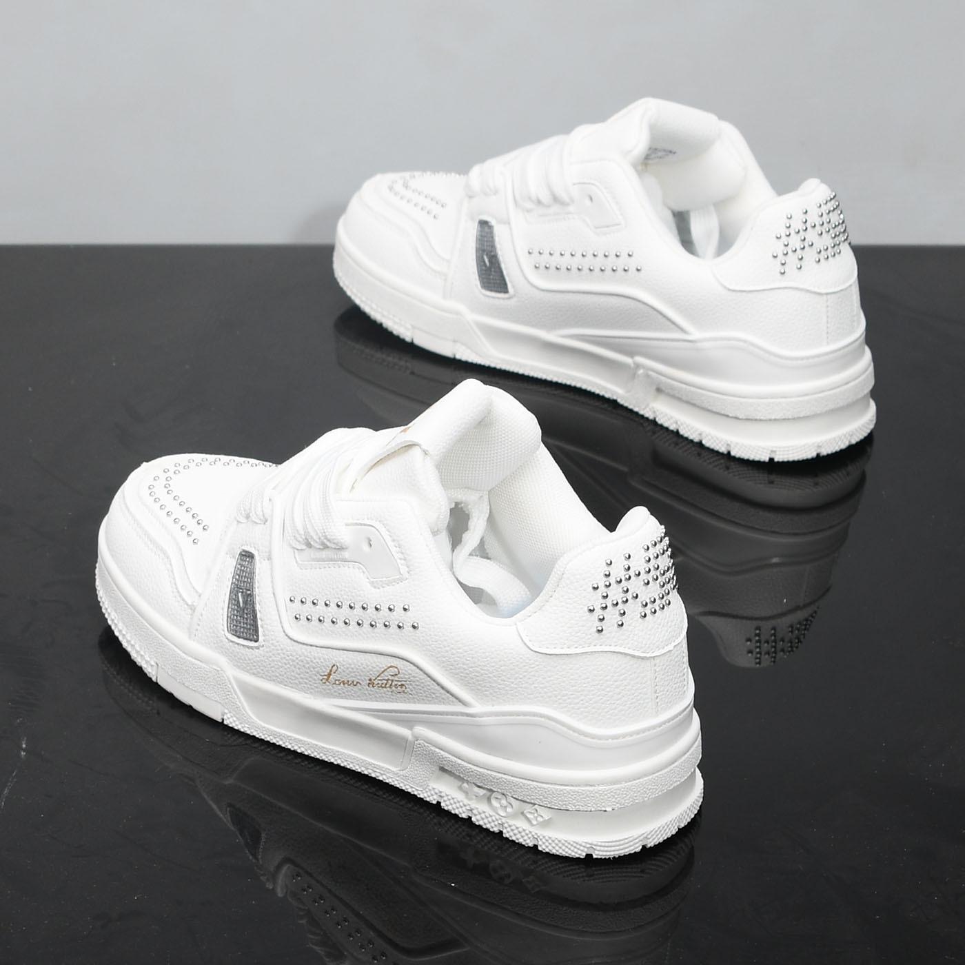 Spring couple thick-soled heightening little white board shoes deodorant ins dad shoes 22 36