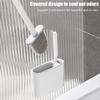 Silicone Toilet Brush Holder with Soft TPR Flexible Bristles Toilet Cleaning Brushes Long Plastic Handle Bathroom Accessories