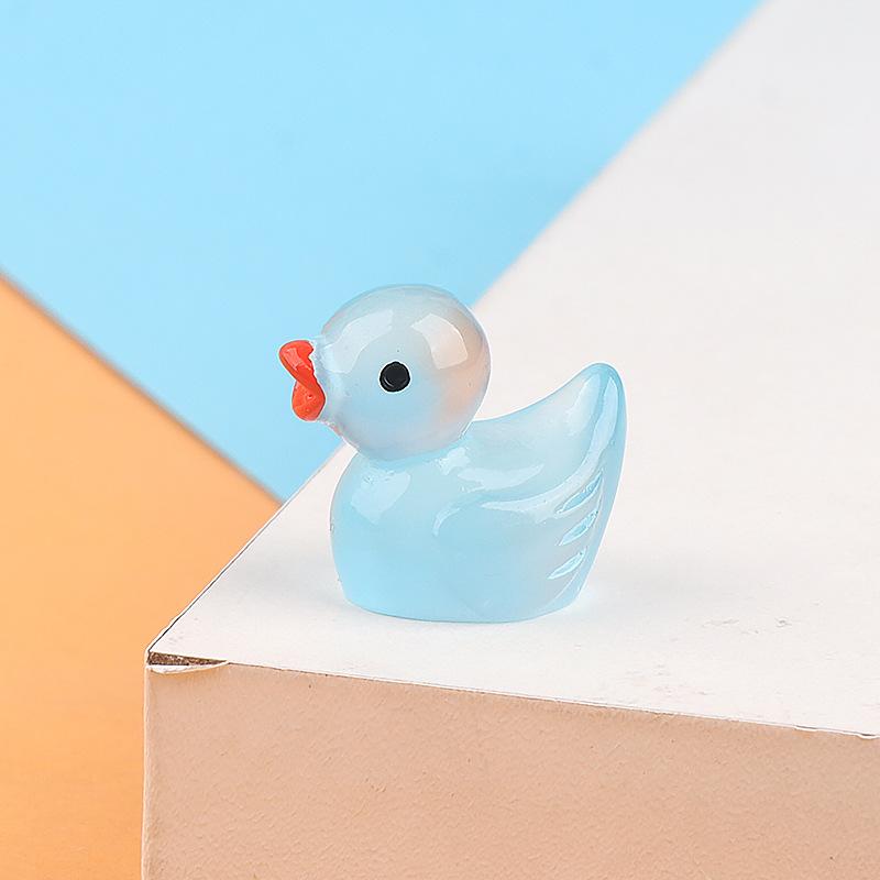 10Pcs Glow-in-the-Dark Resin Duck Set - Durable and Cute Car Dashboard Decor Ornament Anime Accessories DIY Gift Girl Boy
