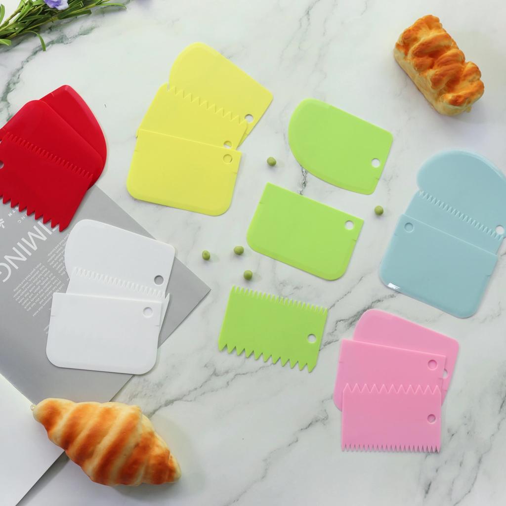 3PCS/Lot Cream Scraper Smoother DIY Cake Decorating Fondant Pastry Cutters Molds Kitchen Scrapers Baking Spatulas Tools