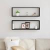 Wall Mounted Shelves with Shelf 2 pcs Black Oak Effect 80 x 15 x 26 cm