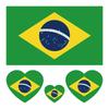 4pcs Brazil Flag Heart Shaped Car Stickers Auto Motorcycle PVC Sticker Waterproof Styling Decal Car Exterior Accessories